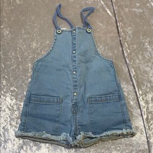 Zara kids denim cross back shortalls